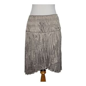Sundance Women Fairy Silver Skirt Silky Pleated Asymmetrical Hem Ethereal 4